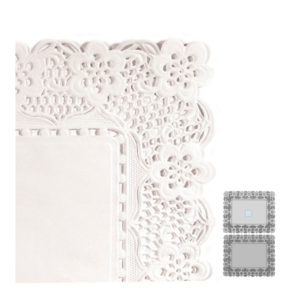 Papier blanc fleur rectangulaire Naperon